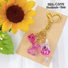 ミニチュアドリンク くまさん キーホルダー フェイクフード 480