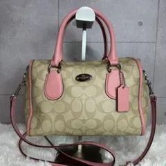 新品 COACH コーチ カーキ ピンクルビー サッチェル ショルダー - メルカリ