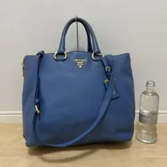 ■PRADA（プラダ）/美品 / レザー/ ハンドバッグ / ブルー系