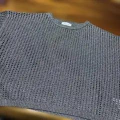 オペークドットクリップ　透かし編みトップス