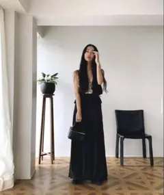 LIFE STYLIST レザー バニティボックスバッグ　黒　美品　大田由香梨のサムネイル