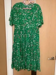 花柄 半袖 ワンピース グリーン ボタニカル ZARA ザラ