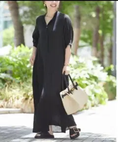 JOURNAL STANDARD L'ESSAGE フレンチリネンワンピース　黒