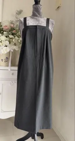 春物！きれいめ ジャンスカ ワンピース☆すっきり見えします！未使用タグ付き