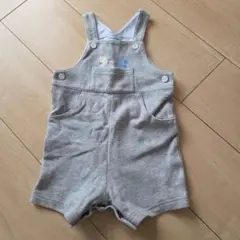 familiar グレー 動物刺繍ロンパース