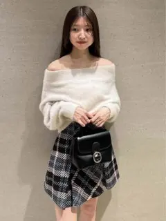 SNIDEL アイボリー　フォックスアルパカオフショルプルオーバー