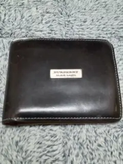 BURBERRYブラックレーベル/財布/二つ折り財布/ブラック/レザー