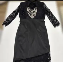 ブラック レース 長袖ドレス