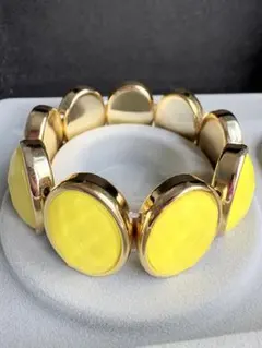 イエローオーバルデザインブレスレット　No.20