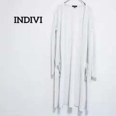 INDIVI ロングカーディガン ホワイト　薄手　透け感　ゆったり