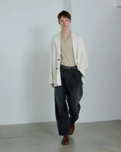 Graphpaper グレートーン Cone Denim ツータックパンツ 3のサムネイル