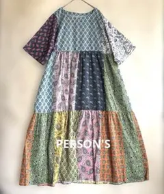 【PERSON'S】新品未使用　ペイズリー柄　ロングワンピース　カラフル　472