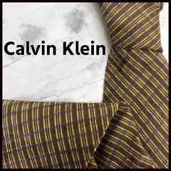 【美品】Calvin Klein カルバンクライン ネクタイ ブラウン系