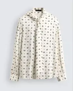 ZARAペイズリー柄リボン付きシャツ Sサイズ