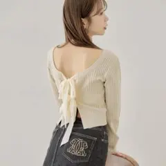 新品未使用【Chico】春ニット❣️バックリボンリブニット　チコ