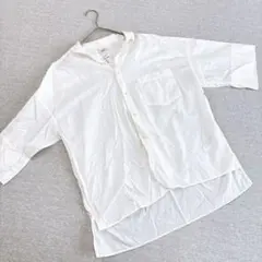 ニコアンド　七分袖シャツ　ブラウス　ホワイト　Mサイズ綿100% オーバーサイズ