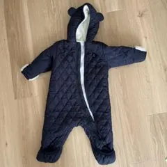 ネイビー キルティング フード付きアウター