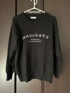 しまむら 田中里奈 mysa ロゴ入り ブラックニットセーター Mサイズ