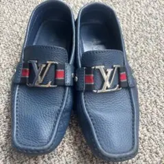 LOUIS VUITTON ローファー ネイビー レザー メンズのサムネイル