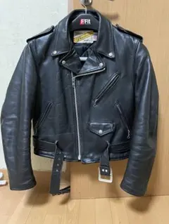 XLサイズ相当　ショット　618ダブルライダースジャケット　キルティング　黒