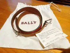 BALLY カジュアル革ベルト ブラウン/オレンジ/ホワイト 20W(97cm)