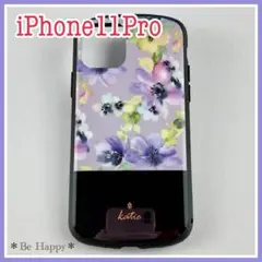 【新品】スマホケース iPhone11Pro フラワーパープル 超軽量 ❶