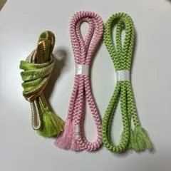 帯締めセット ピンク 緑 金