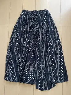 AMERICAN HOLIC ネイビードットロングスカートFree