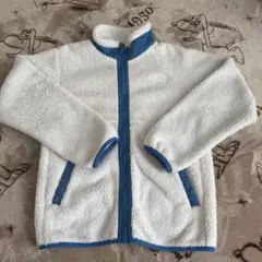 ノースフェイス　ボア　白×青（ターコイズ）　フードなし　アウター　140