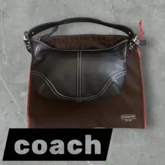【coach コーチ】ワンショルダーレザーバッグブラックハーフムーン美品y2k