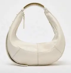 ZARA風　オーバルハンドバッグ　フェイクレザー
