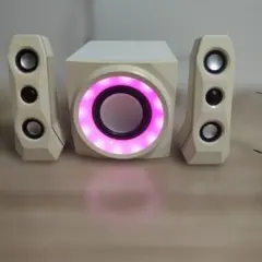 LEDイルミネーション搭載 2.1chスピーカーシステム　動作品