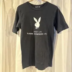 80s PLAYBOY プレイボーイ Tシャツ ブラック M シングルステッチ