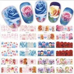 【BN553】ウォーターネイルシール 12枚セット 薔薇