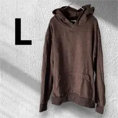 海外古着ブラウン フード付きパーカー コットン混紡 Lサイズ　ユニセックス