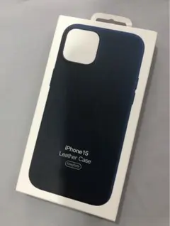Apple新品 iPhone 15 純正品 レザーケース ブルー