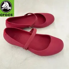希少✨crocs クロックス メリージェーン アリスワーク フラットシューズ 赤のサムネイル