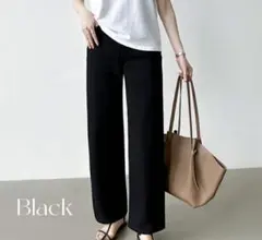 楽革命　疲れないデニム　レギュラー丈　Sサイズ　　ココモモ　ブラック　裏起毛あり