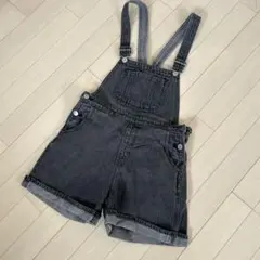 Love toxic ダークグレーショートオーバーオール