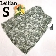 Leilian レリアン　グラフィック プリント プリーツ スカート9 S相当