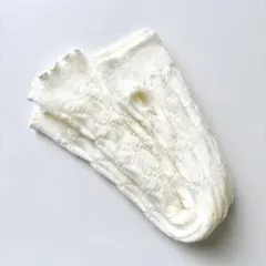 ホワイトニットアームカバー 白 防寒 アームウォーマー