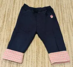 ミキハウス ホットビスケッツ ネイビー チェック パンツ 2way 90cm