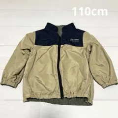【キッズアウター】リバーシブル オリーブグリーン・ベージュジャケット 110cm