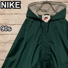 NIKE ナイキ センター刺繍ロゴ ナイロンジャケット L 銀タグ 90s