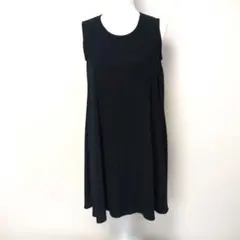 ネイビー ノースリーブ ひざ丈ワンピース
