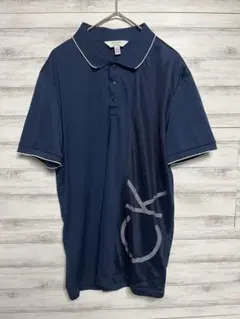 Calvin Klein ポロシャツ M ネイビー 半袖 メッシュ ゴルフ