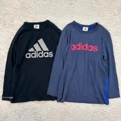 adidas アディダス　キッズ　男の子　長袖　ロンT 140 黒　青　春