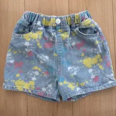 ショートパンツ　デニムパンツ　ミッキー　ミニー　120cm