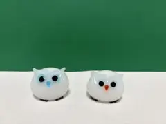 ガラス細工 フクロウ2体