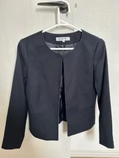 ノーカラージャケット フォーマル ネイビー